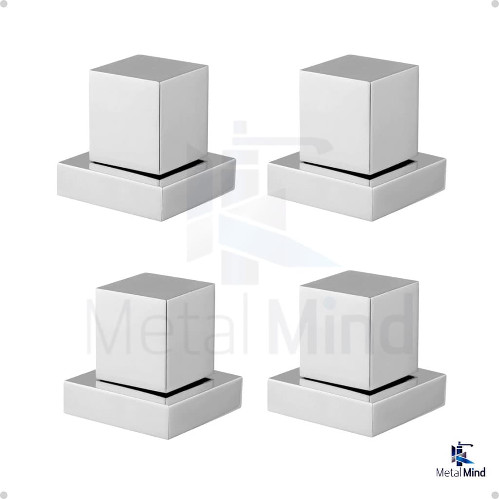 4 Acabamento Quadrado Cromado Luxo em Metal Para Registro De Chuveiro Padrão Deca