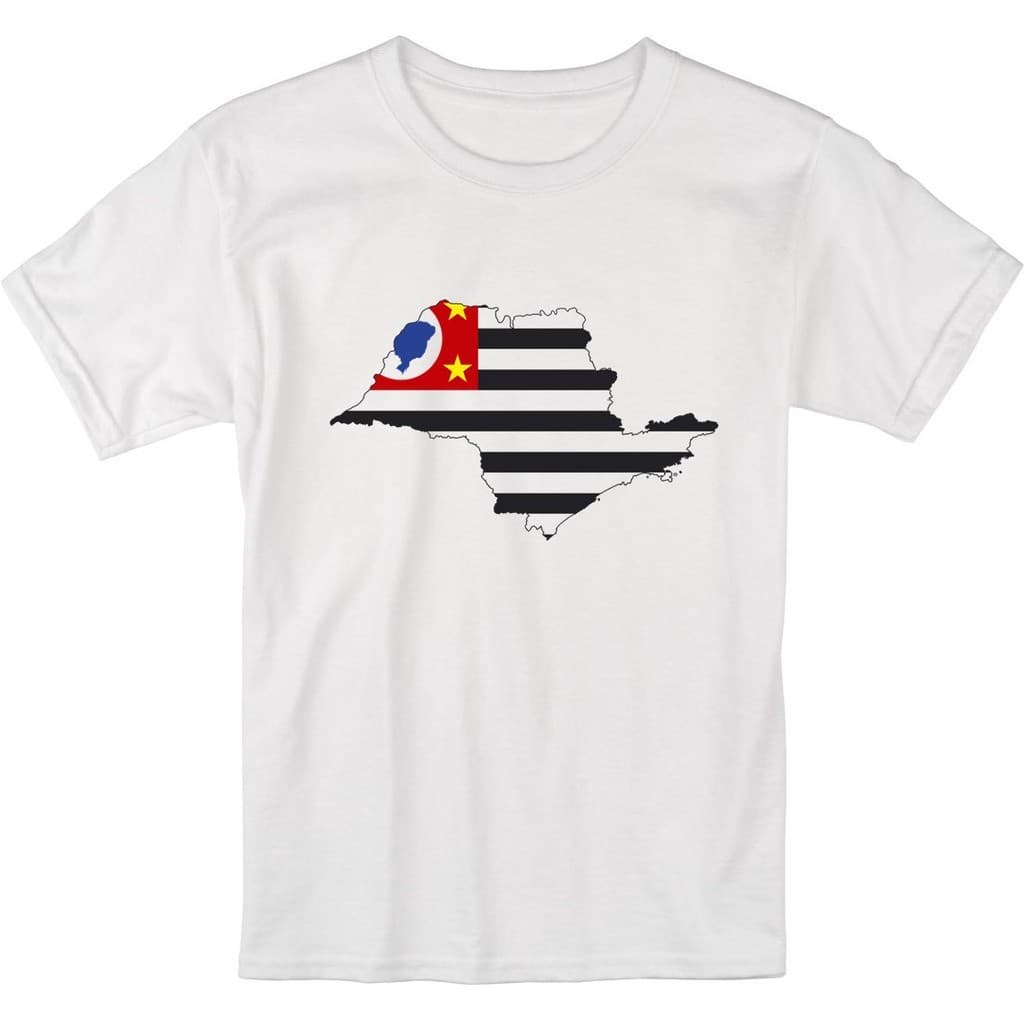 Linda T-shirt Camiseta Bandeira Estado de São Paulo Paulista Envio Rápido