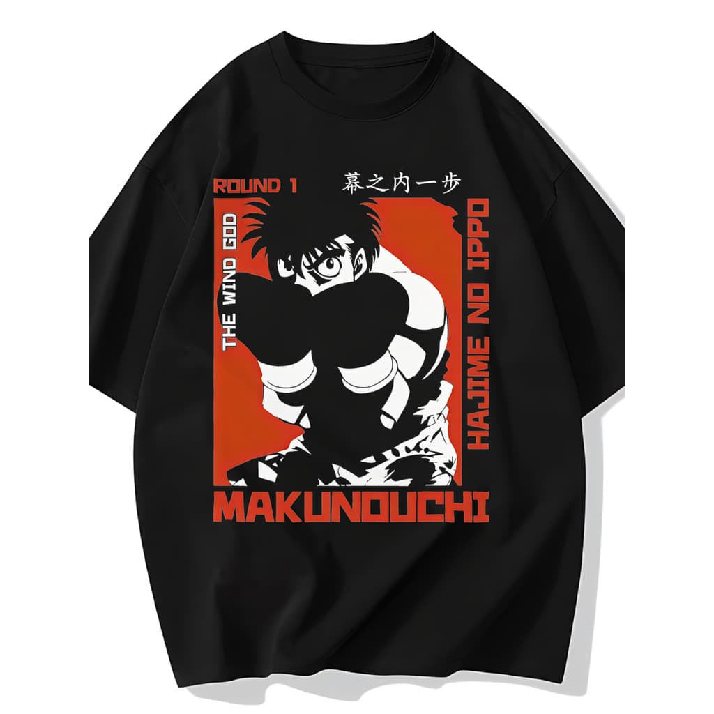 Camiseta Masculina Makunouchi Ippo Round 1 The Wind God Streetwear 2025 Novo