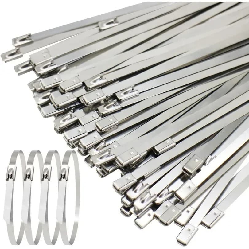 50x Abraçadeira ZIP Tie Termotape Cinta Fita Lacre Aço Inox 304 5x200mm 20cm Indústria Automóveis