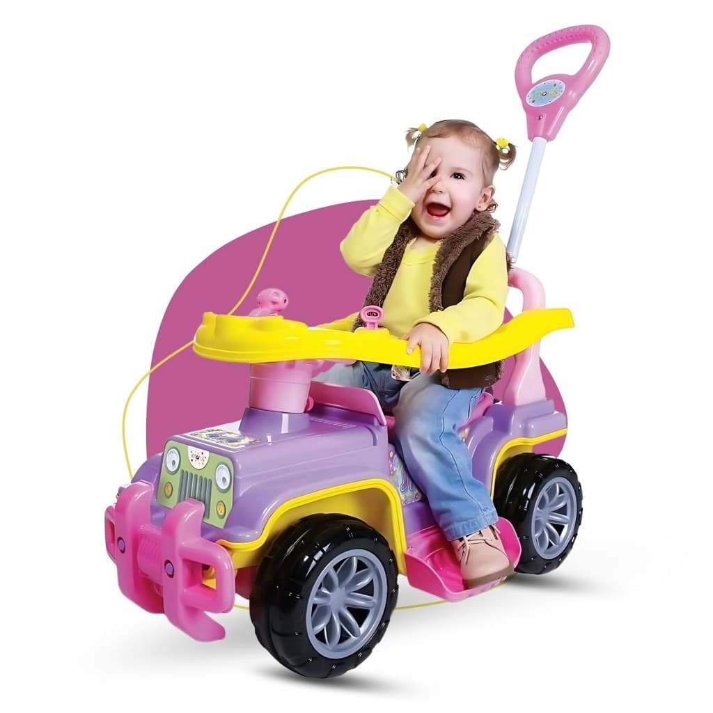 Carrinho Passeio Jip Jip Câmbio Buzina Som Infantil Maral Menina