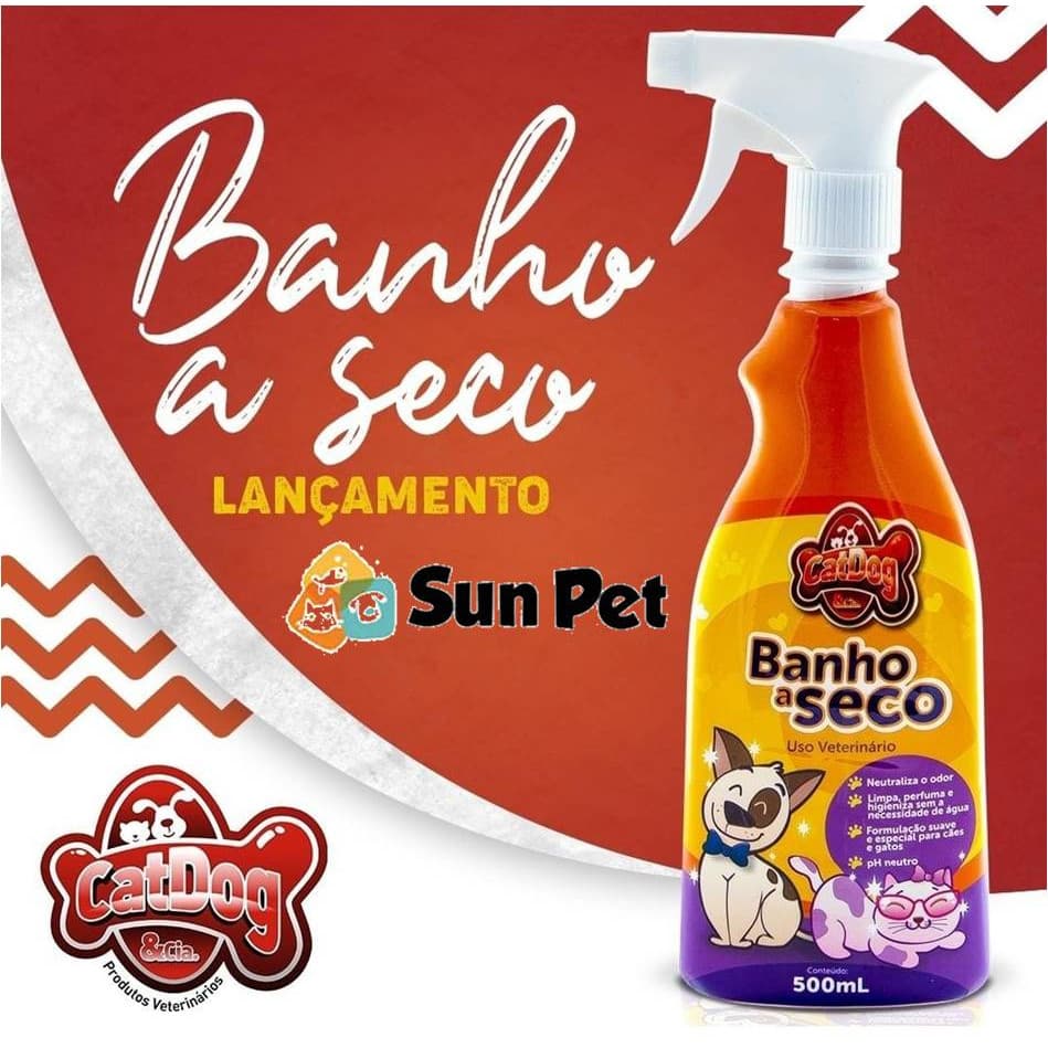 Banho a Seco Pet Cães e Gatos 500ml Spray Cat & Dog