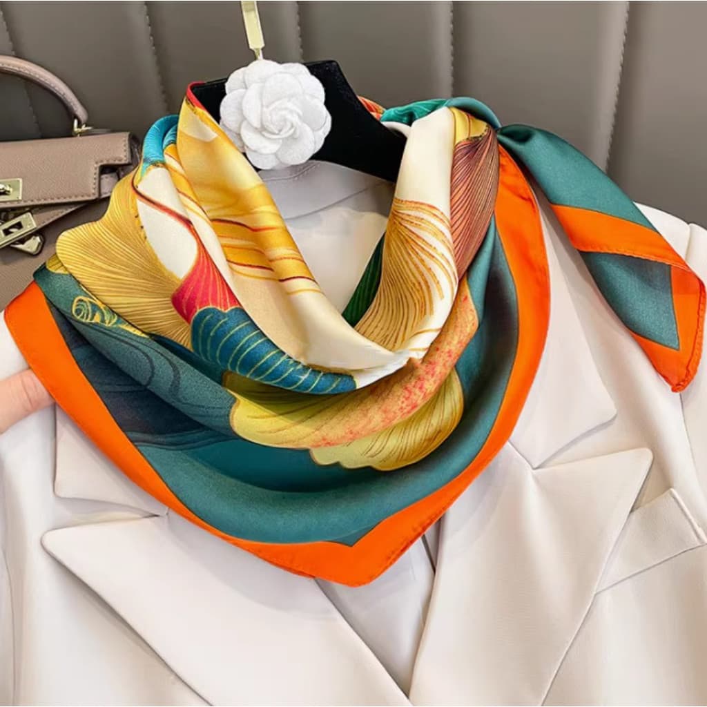 Lenço Bandana Cabeça Turbante Multiuso Cetim Seda Elegante