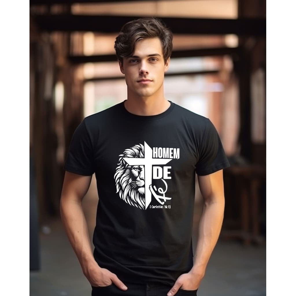 Camiseta Leão de Judá Masculina Evangélica Gospel Camisa Estampada
