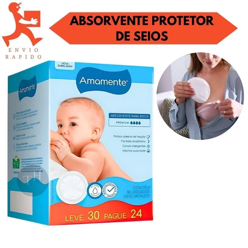 Absorvente Para Seios 30 Unidades Amamente Semina Amamentação