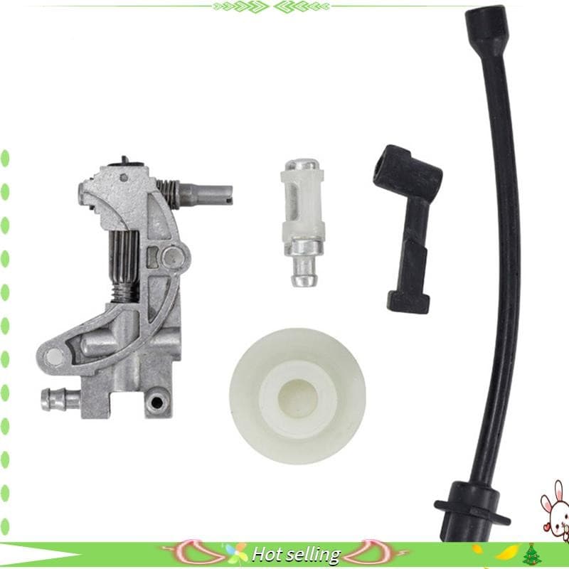 5 Pçs Bomba De Óleo Filtro Tubo Mangueira Linha Bico Turbina Kit Para 4500 5200 5800 45CC 52CC 58CC Motosserra Reposição