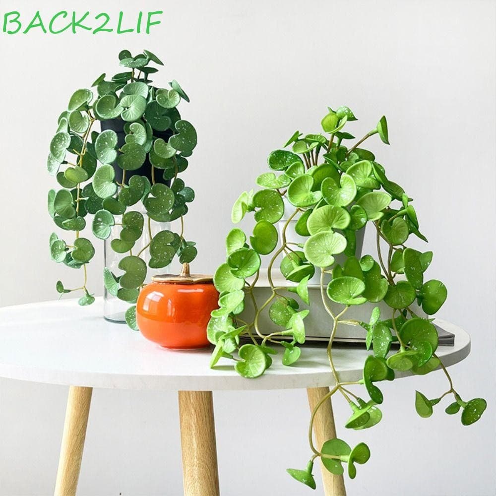 Plantas De Grama De Moeda De Cobre Artificial BACK2LIF , Folhas De Hera Falsas Realistas Feitas À Mão , Suspensão De Par