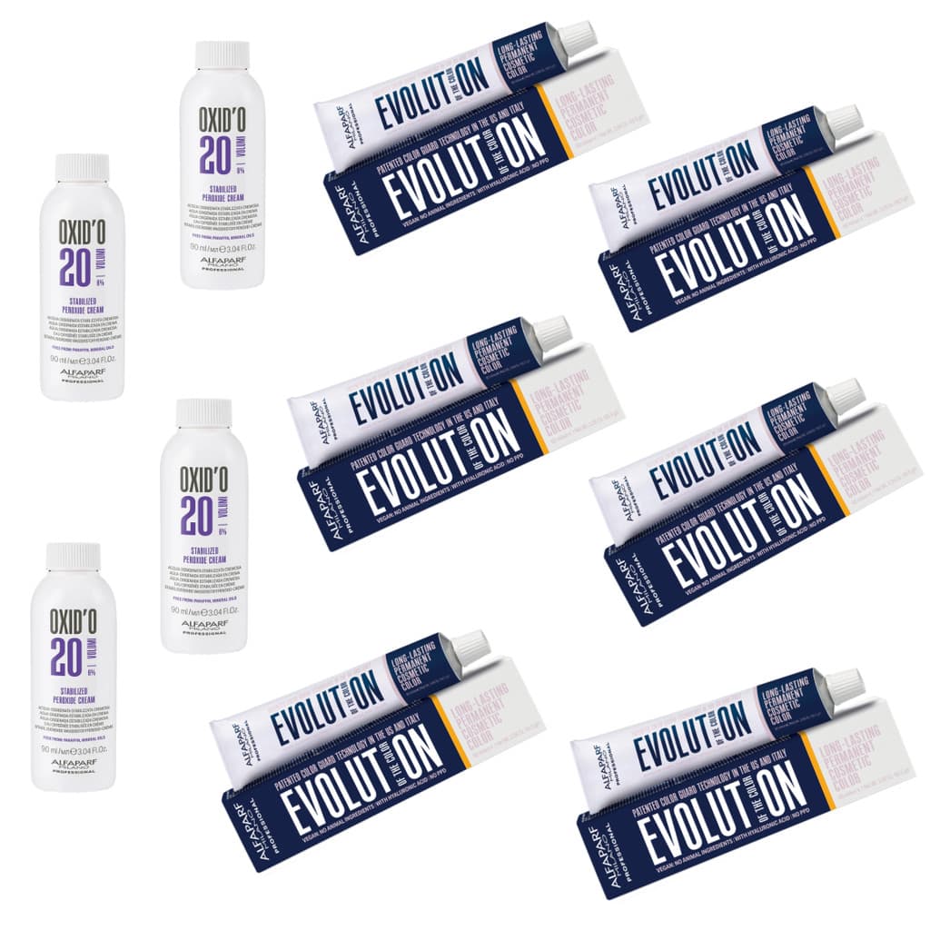 Kit 6 Colorações Evolution Alfaparf + 4 Ox De 90ml