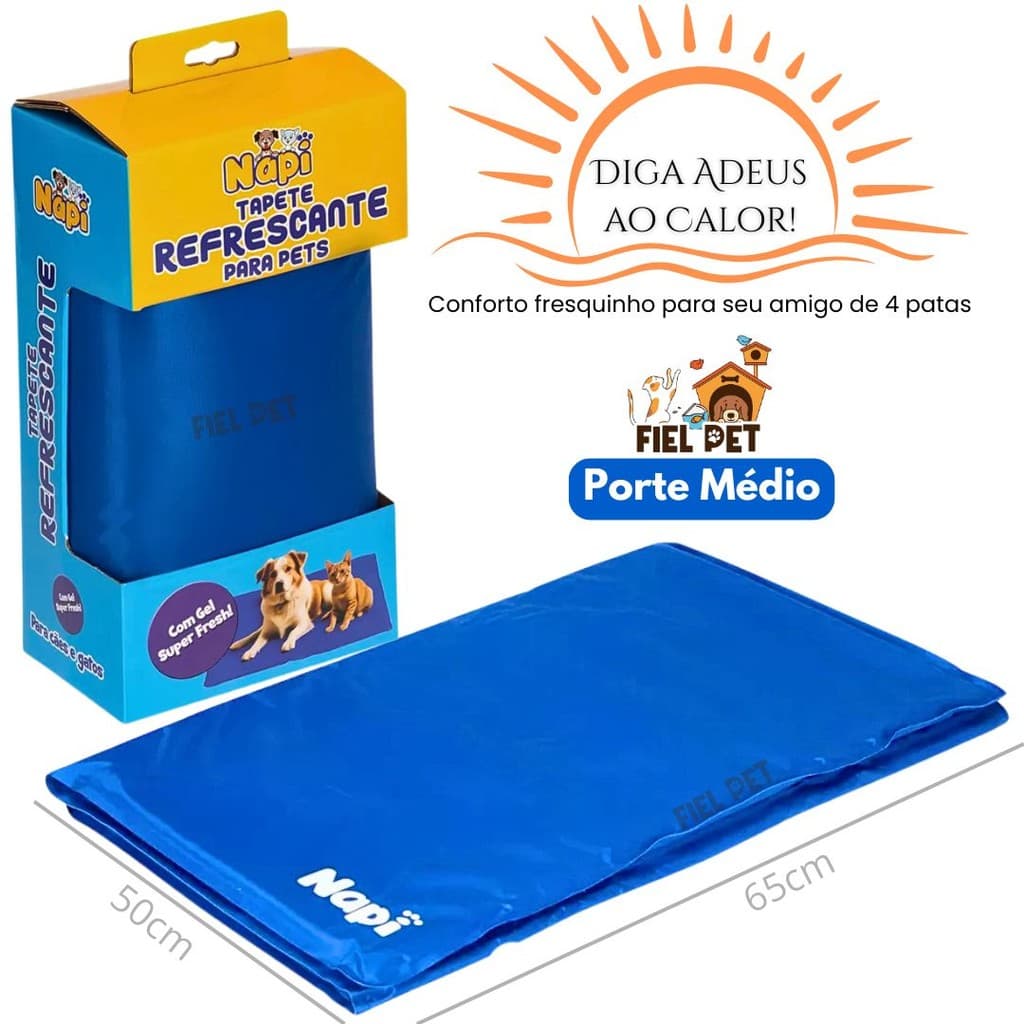 Tapete Gelado Refrescante para Cachorro Cães Cama Almofada Napi Pet Médio 50x65cm