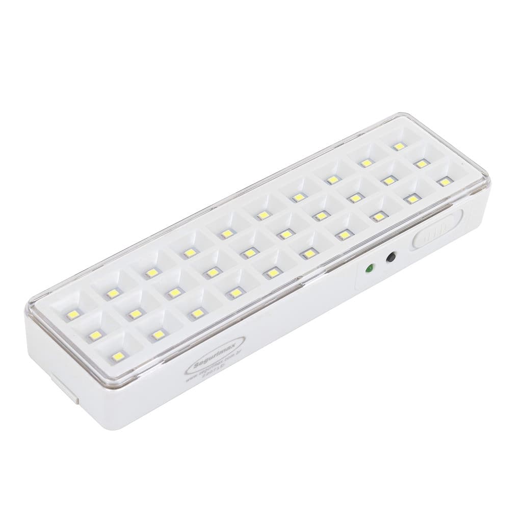 Luminária de Emergência Super Slim 30 LEDs Bivolt Segurimax