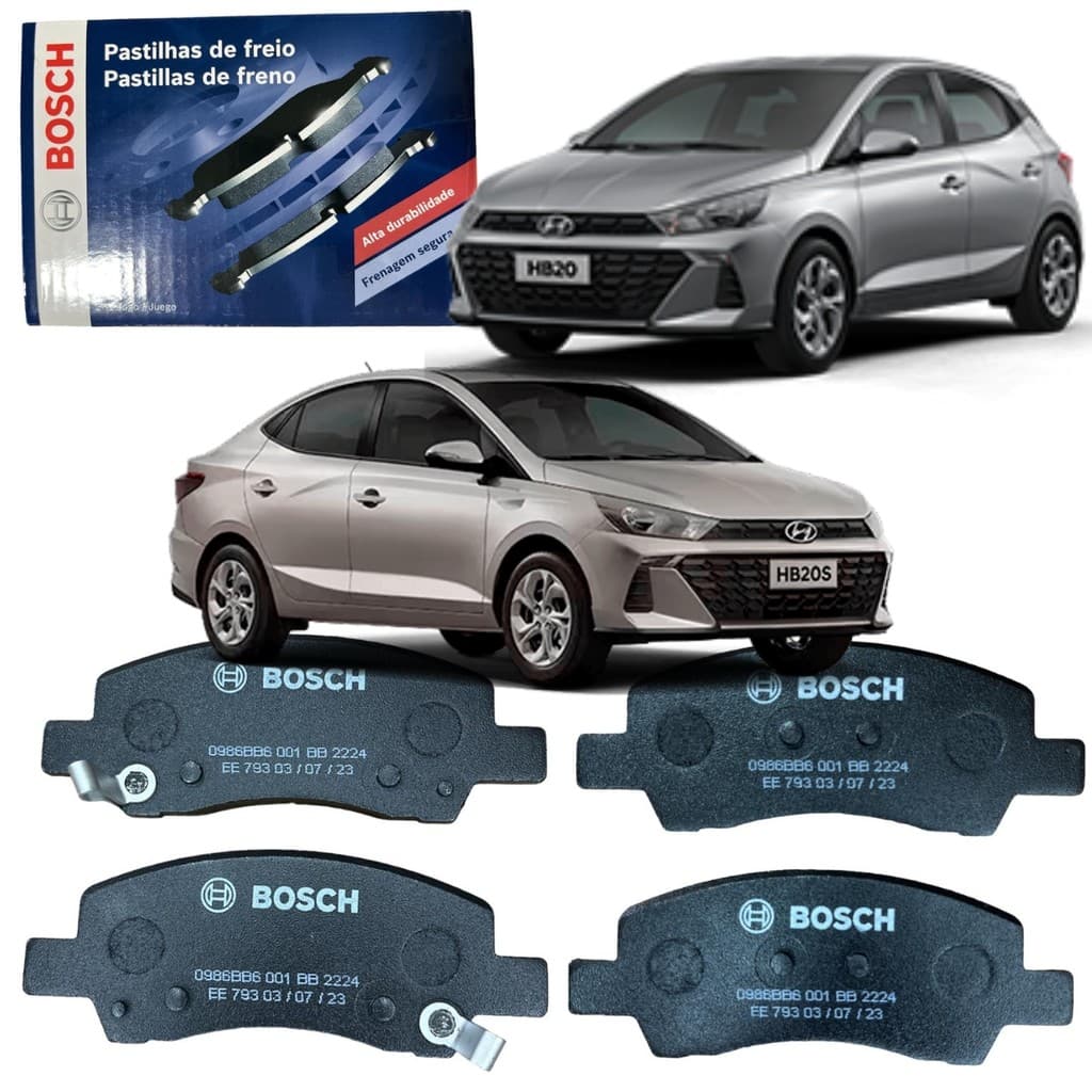 Pastilha de Freio Hb20 Hb20s 1.0 2020 2021 2022 2023 2024 2025 2026 Aspirado Dianteira Bosch