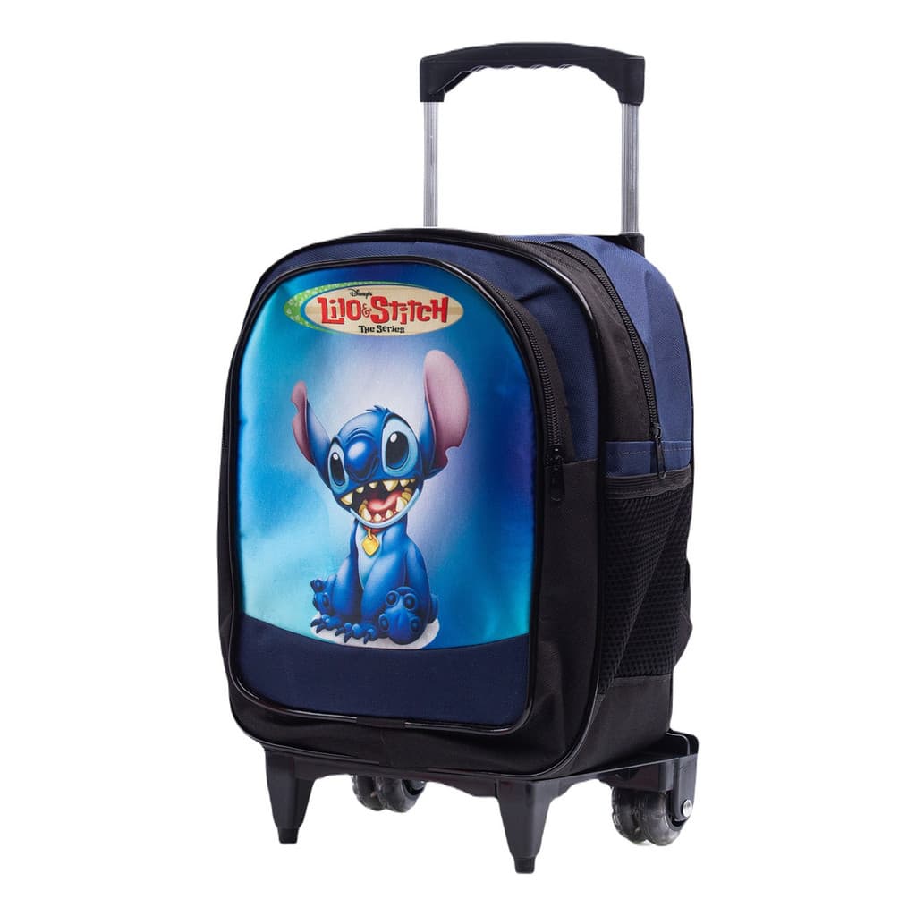 Mochila Stitch Escolar Infantil Com Rodinhas 60p