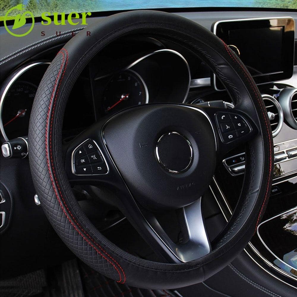 SUER1YE Capa Para Volante De Carro , Protetora De Em Relevo Antiderrapante , Universal