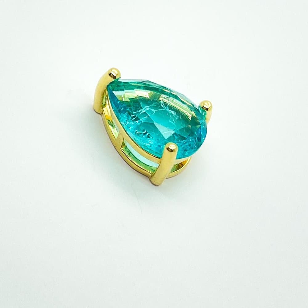 Pingente Gota Zirconia Banhada a Ouro 18k