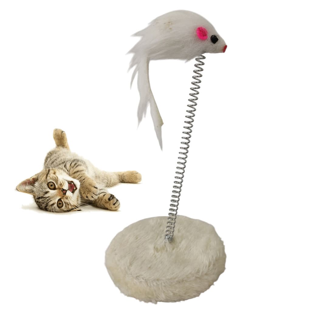 Arranhador Gato Pet Ratinho Guizo Mola Felino Animal de Estimaçao Brinquedo Interativo Macio Pelucia Diversao Lazer