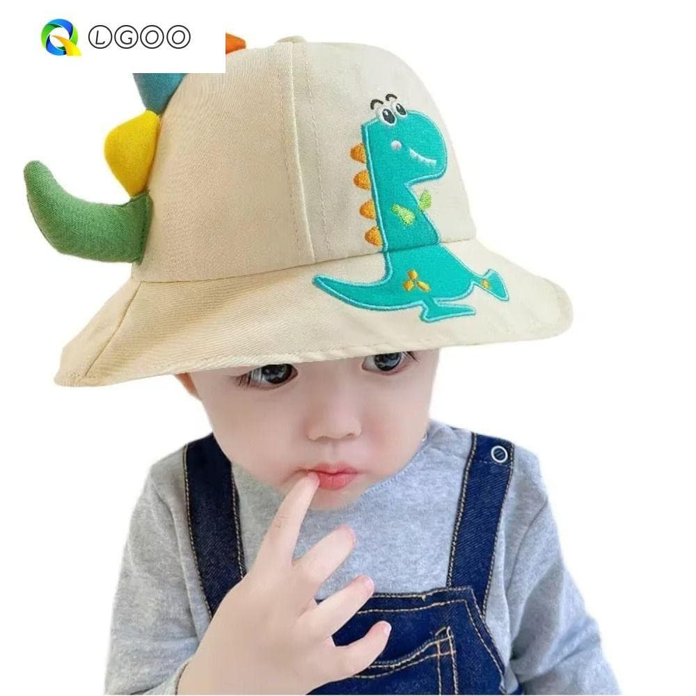 Chapéu De Pescador Infantil De Dinossauro LGOO , Balde Desenho Animado UV Panamá De Aba Larga , Protetor Solar Para Bebê