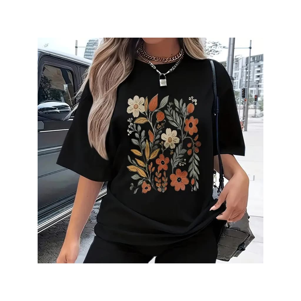 Camiseta Tshirt Feminina 100% Algodão camisa flores blusinha de flor