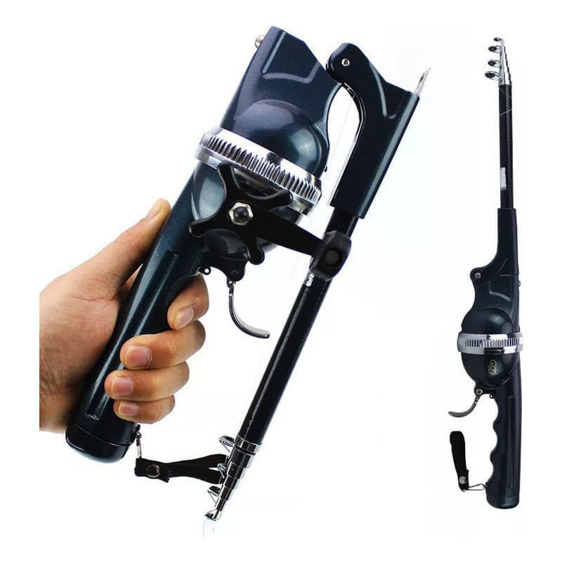 Vara De Pesca Telescópica Dobrável Com Carretel Com Porta