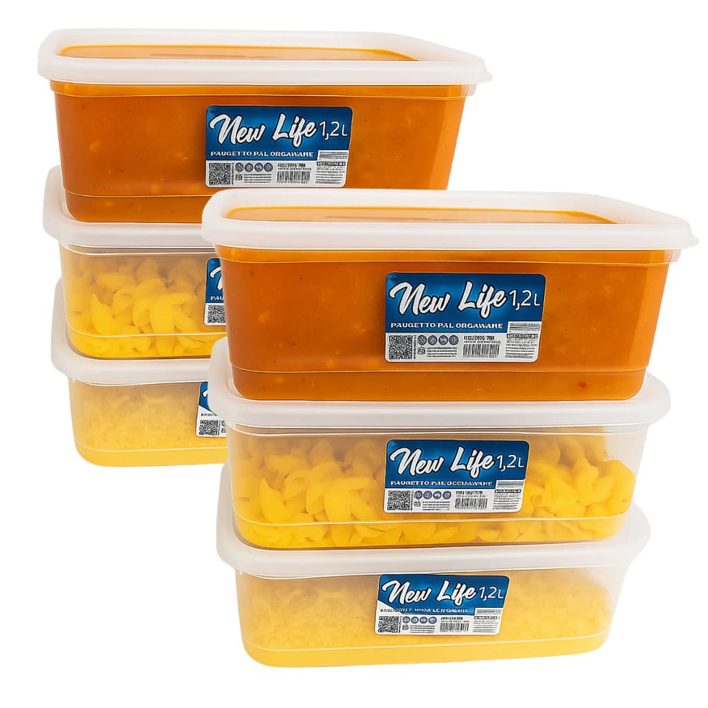 Kit 6 Potes 1,2l Com Tampa Organização Marmita E Alimentos