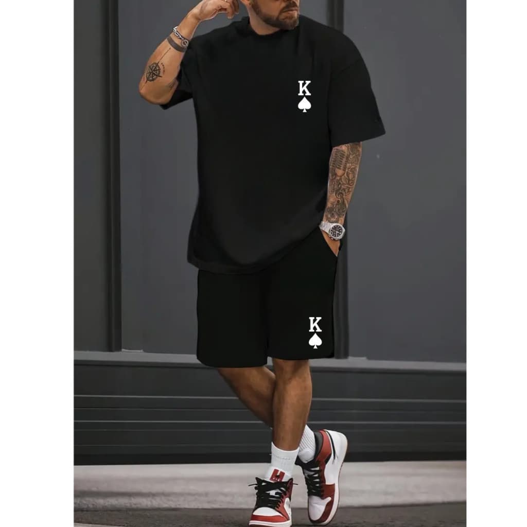 Kit masculino  ás  bermuda tectel  e camiseta masculina 100% algodão