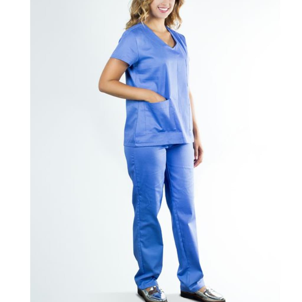 Pijama Cirúrgico Feminino Azul Celeste em Two Way
