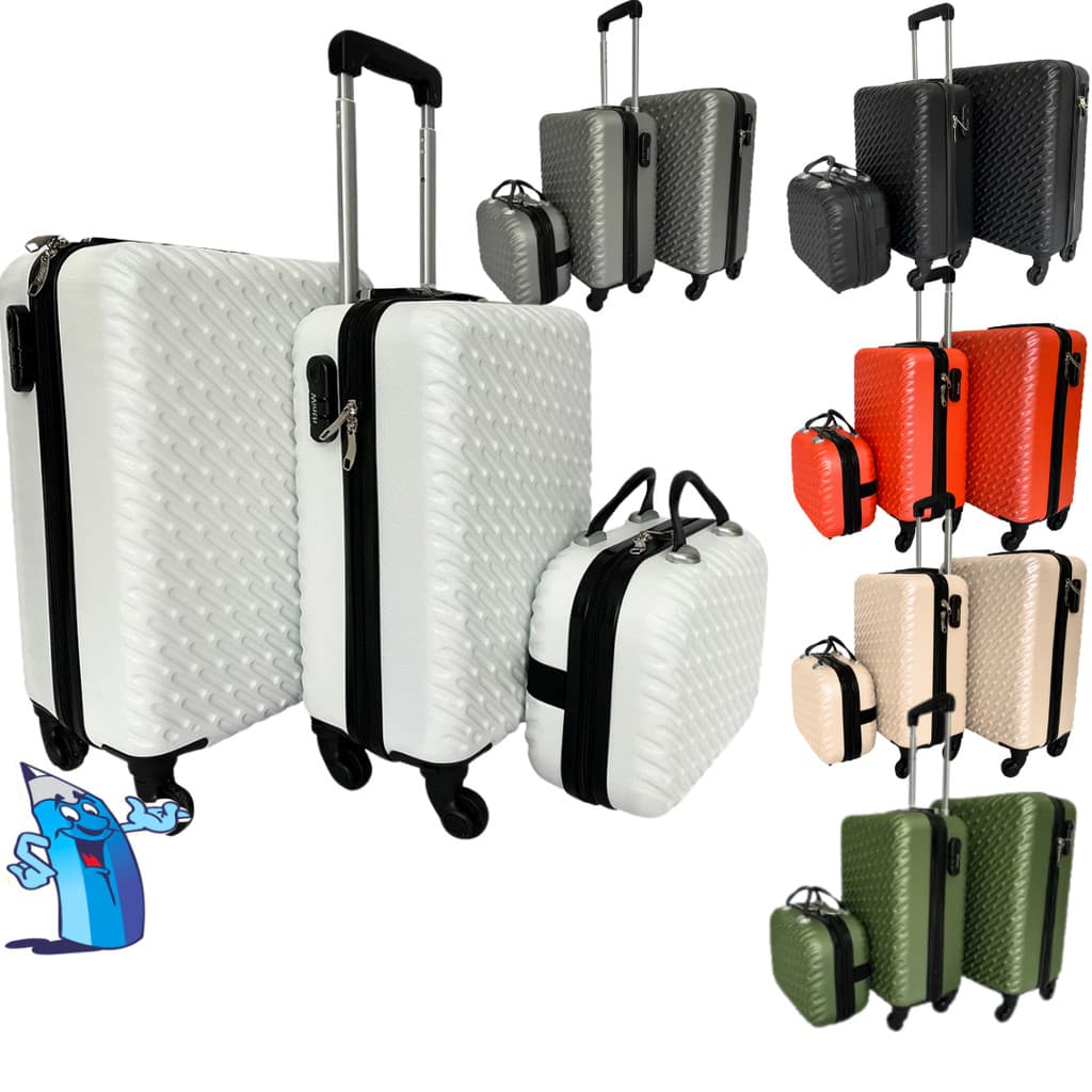 CONJUNTO 2 MALAS DE VIAGEM 15KG + 12KG + FRASQUEIRA DE MÃO 8KG RODINHA 360 CADEADO EMBUTIDO WINTH