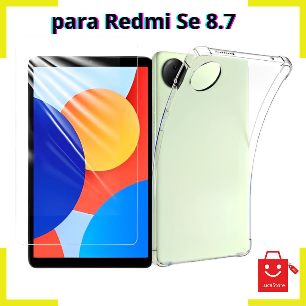 Capa Transparente TPU Para Tab Redmi Pad Se 8.7 2024 + Película Vidro 9H Temperado