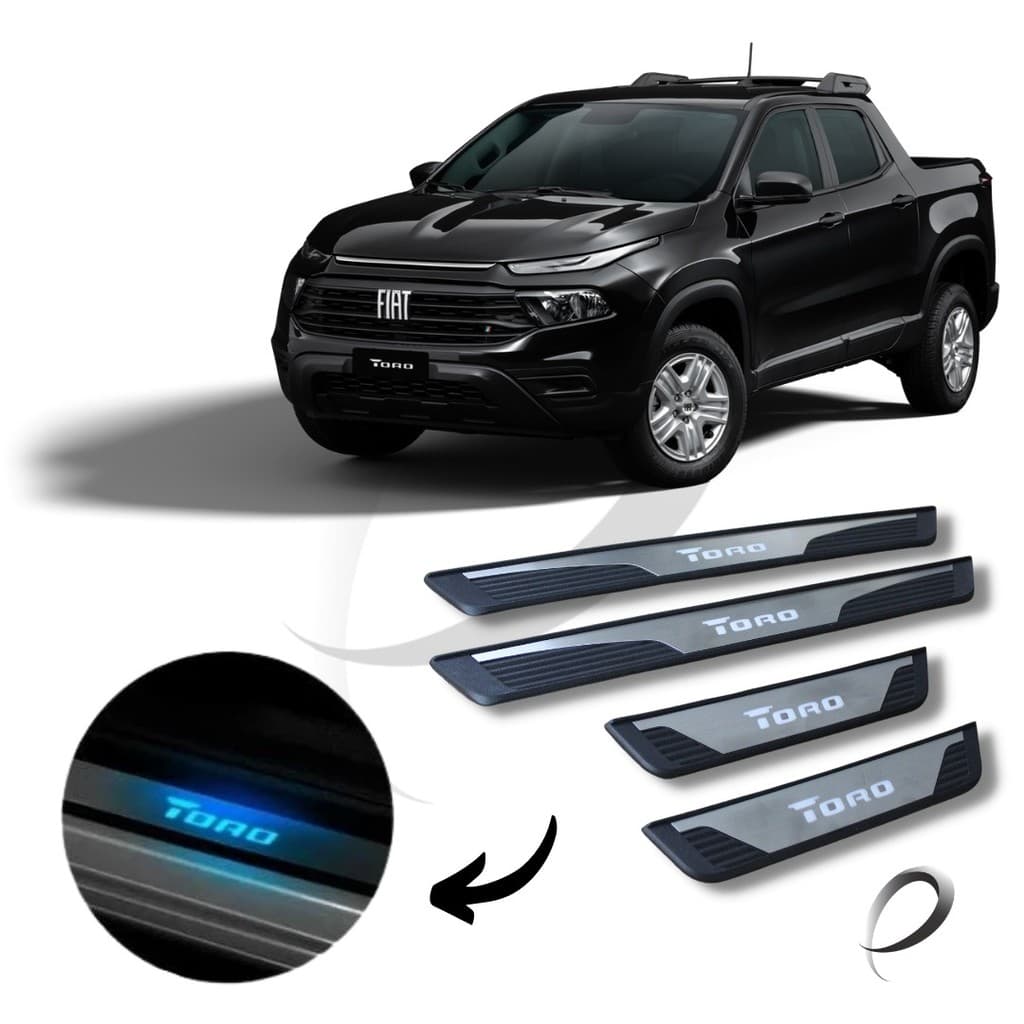 Soleira Carro Toro Com Led 4 Soleiras kit Toro