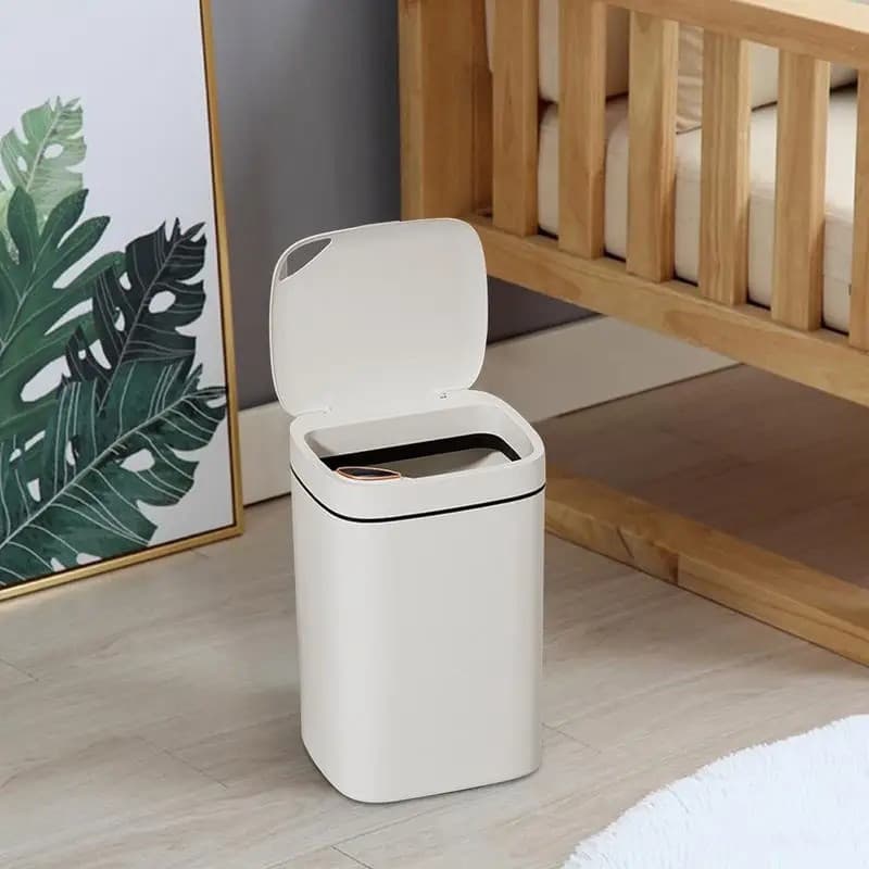 Lixeira Inteligente Automática Com Sensor Recarregável  Sensor De Movimento 12l branco