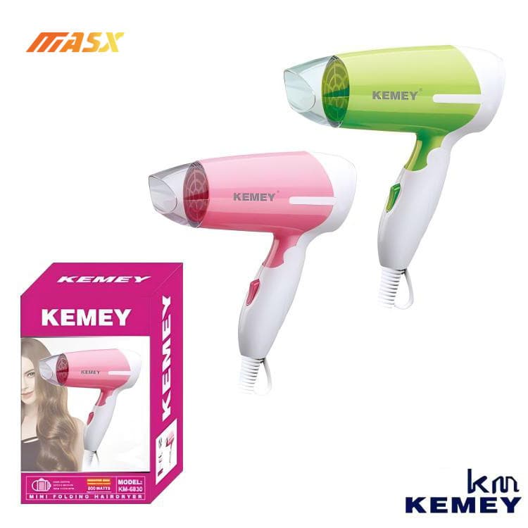 Secador de cabelo rosa verde 220V com plugue redondo Secador de cabelo suave para bebês