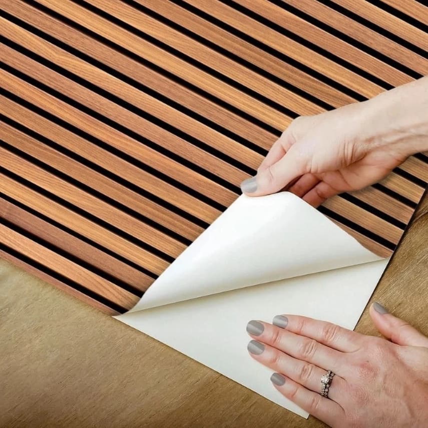 Papel de Parede 3D Ripado Madeira Adesivo Moveis 5 Metros