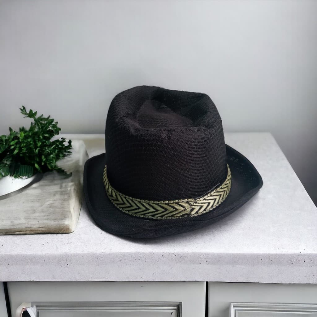 Chapéu Preto Estilo Panamá Malandro Fantasia Festas Carnaval- XL3548