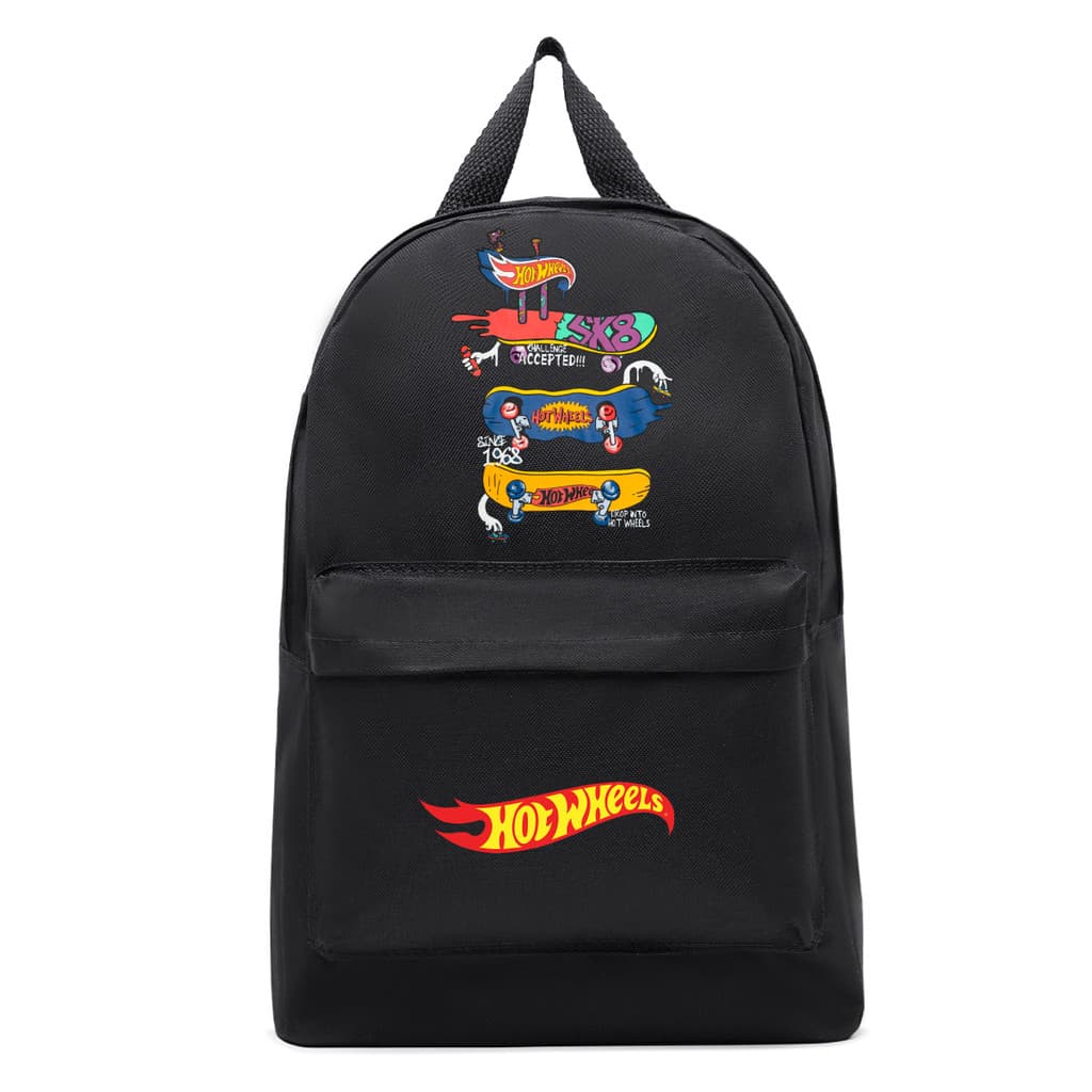 Mochila Escolar Infantil Hot Wheels Bolsa Espaçosa Passeio Viagem Menino Estampada