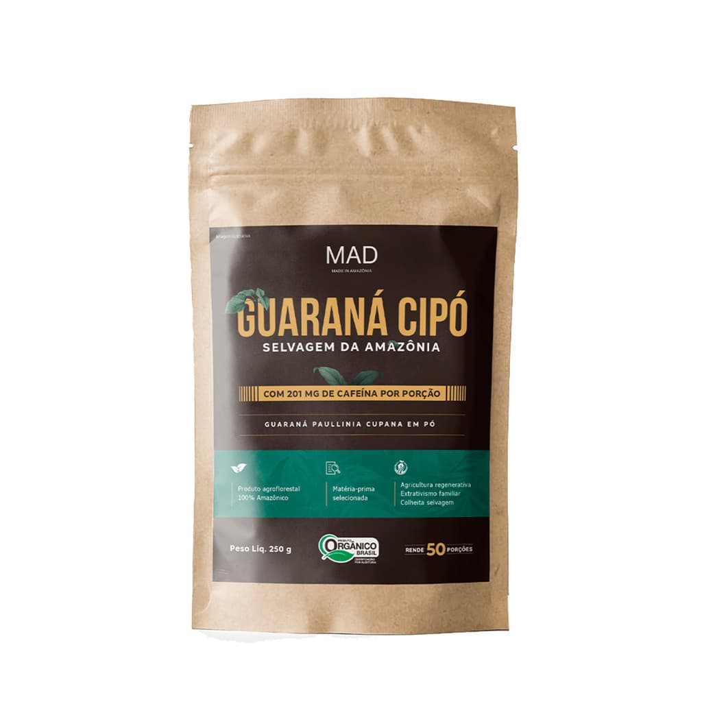Guaraná Cipó Da Amazônia Organico/puro Em Pó 250g Mad