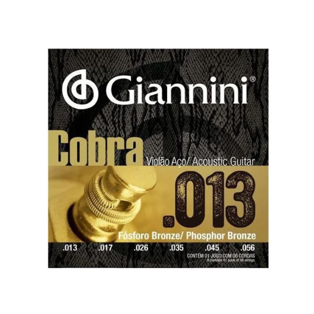 Encordoamento GIANNINI Violão Aço 013 Fosforo Bronze GEEFLXF