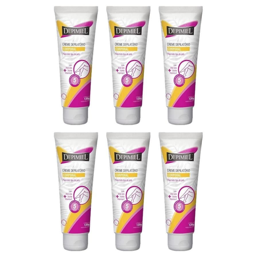 Escolha seu kit creme depilatório corporal Depimiel 120g tradicional 6 ou 12 unidades