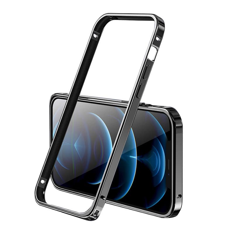Ultra Fino Pára-Choques Alumínio Metal Quadro Capa Dura Para iPhone 12 13 14 15 16 17 Plus Pro Max Liga Caso Coque Em Pr
