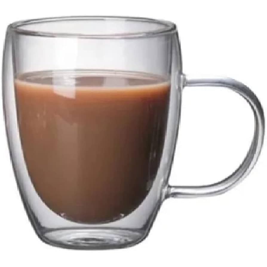 Xicara De Vidro Duplo Caneca De Vidro Com Parede Dupla 350ml
