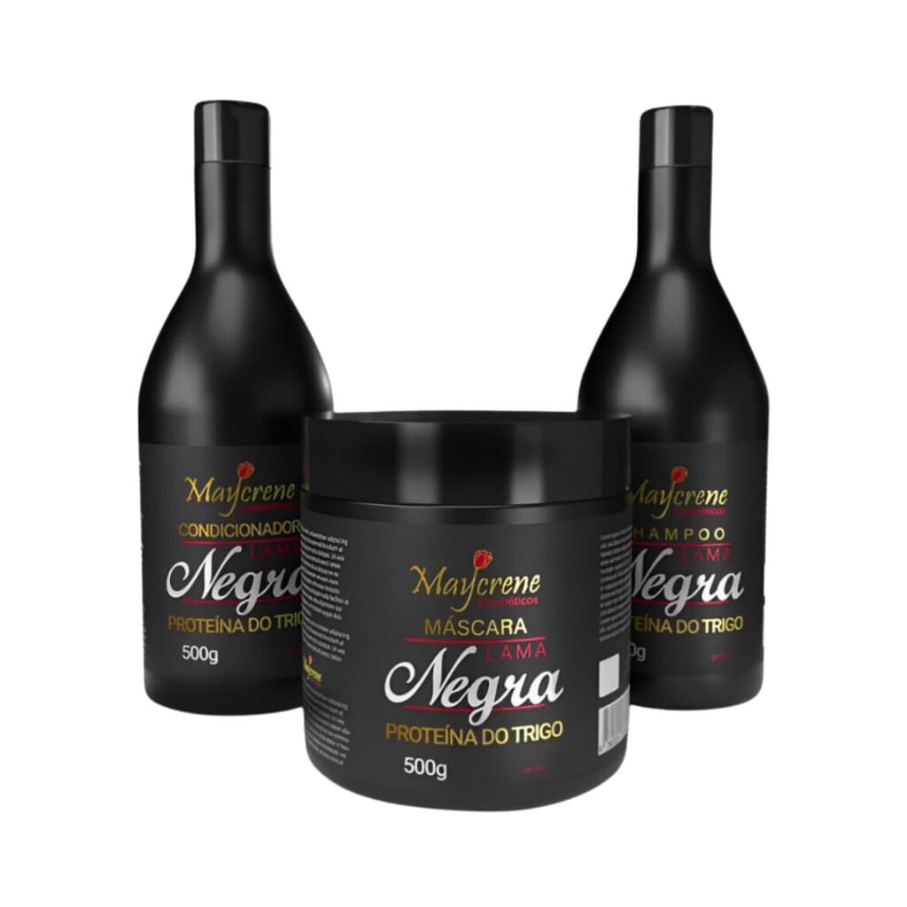 Kit Lama Negra Ativador de Tons Escuros Shamp + Cond + Másc Maycrene - Pronta Entrega