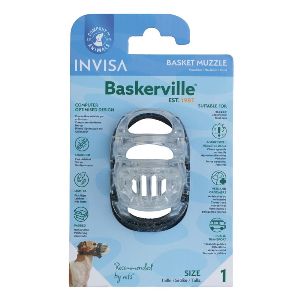 Focinheira para Cães Baskerville Invisa Basket PX Tamanho 1