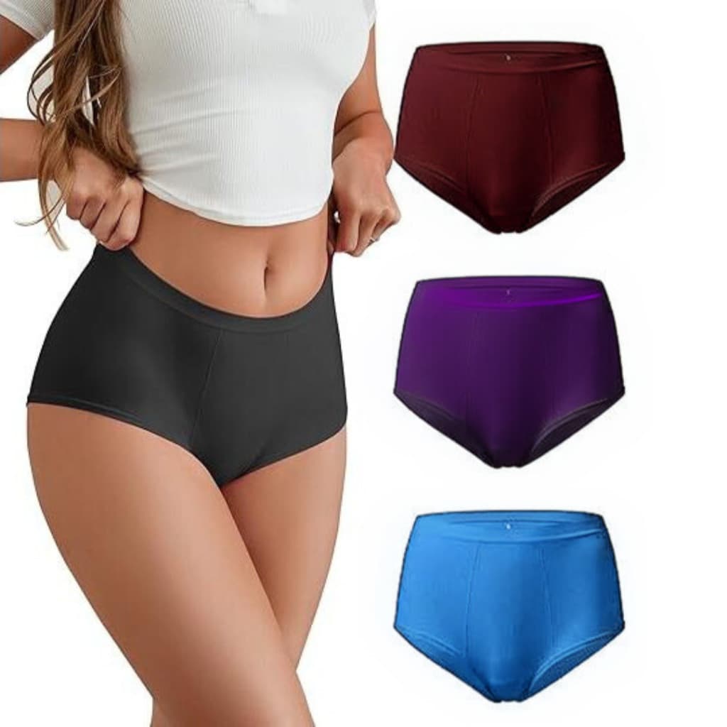 Kit 4 Calcinha cós alto segura barriga Cinta Modeladora Feminina calcinha cintura alta