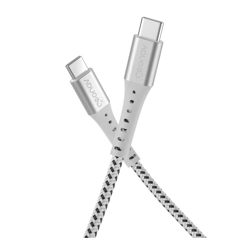Cabo USB-C para USB-C 1,2m 2.0 100W Branco ESC06WT Geonav