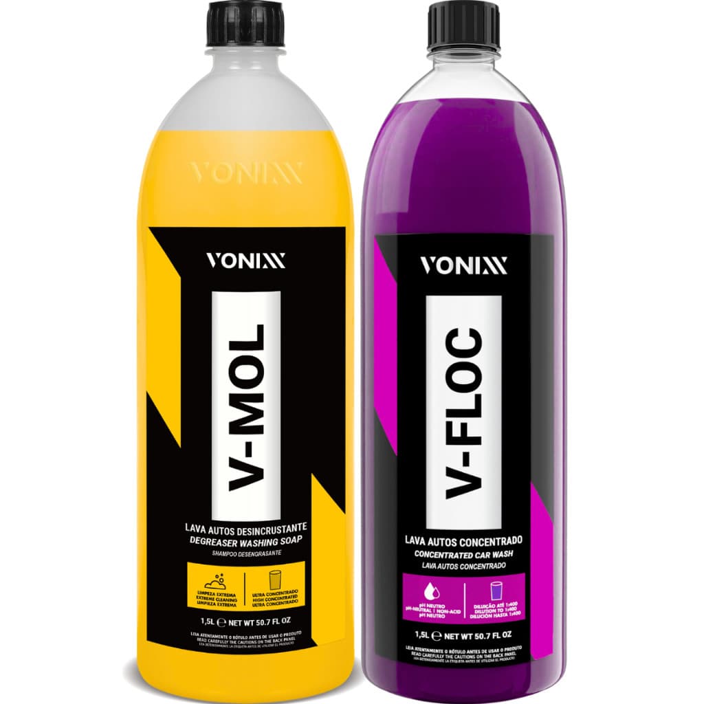 Kit Shampoo Automotivo Sujeira Pesada V-Floc V-Mol 1,5L Vonixx