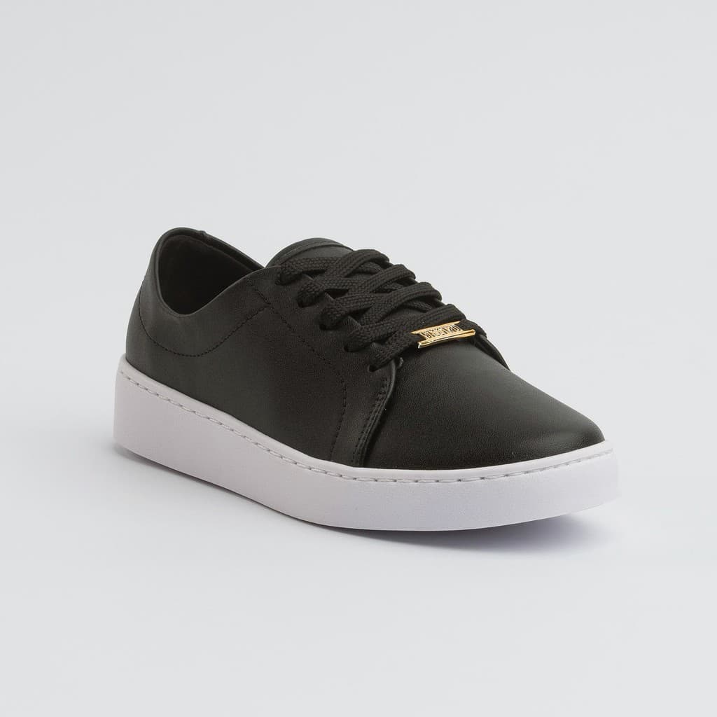 Tênis Casual Feminino Vizzano 1214205 Clássico Preto Branco Confortável Original