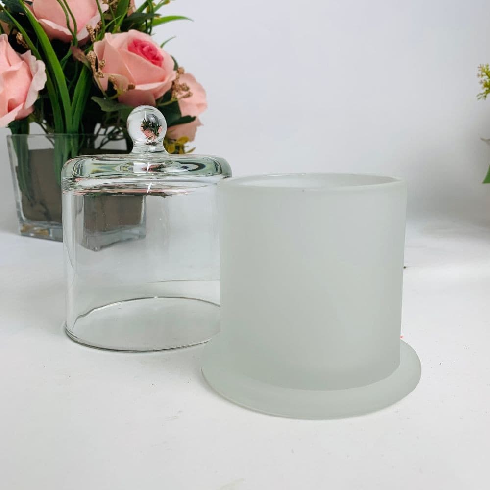 Porta Vela Cúpula Redoma Vidro Transparente Copo Fosco 210ml Castiçal Decoração