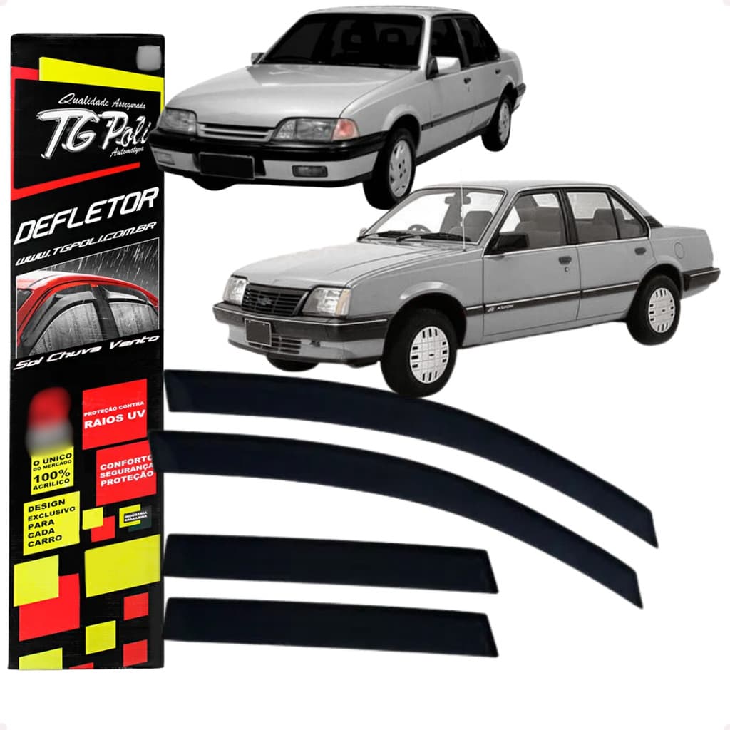 Jogo Calha de Chuva Defletor Chevrolet Monza 1984 85 86 87 88 89 1990 91 92 93 94 95 1996 04 Portas