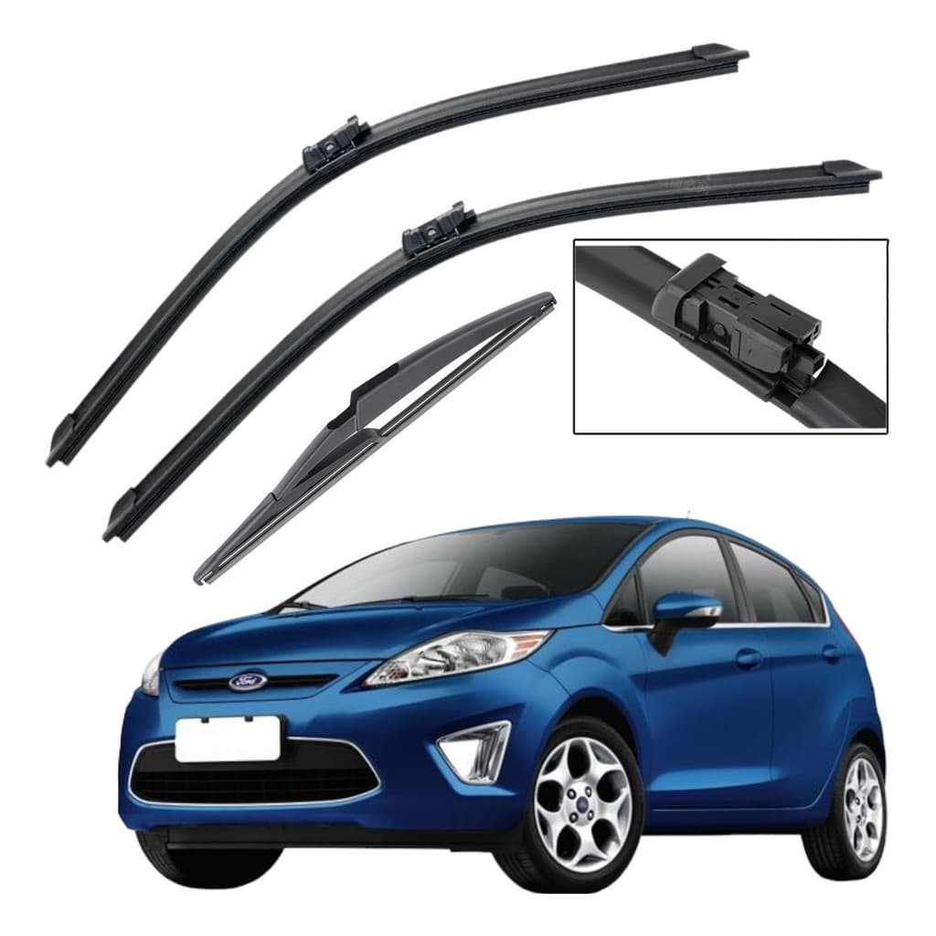 Kit Palhetas Limpador Parabrisa Silicone AeroFit Chuva New Fiesta 2011 À 2019