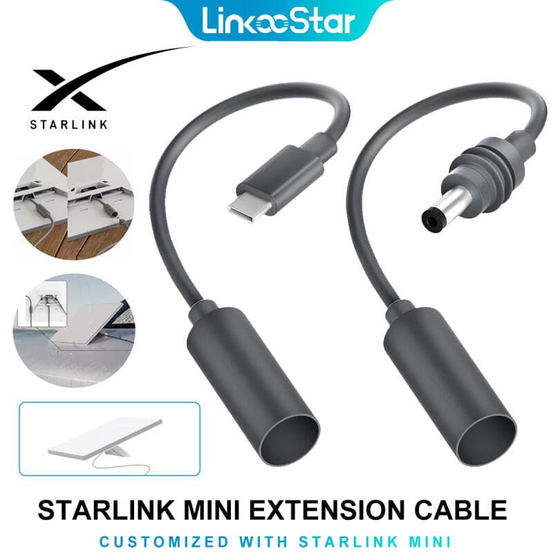 HdoorLink Para Starlink Mini Tipo C/DC Adaptador De Cabo De Extensão Fêmea Com Plugue De Design À Prova D'água Alimentaç