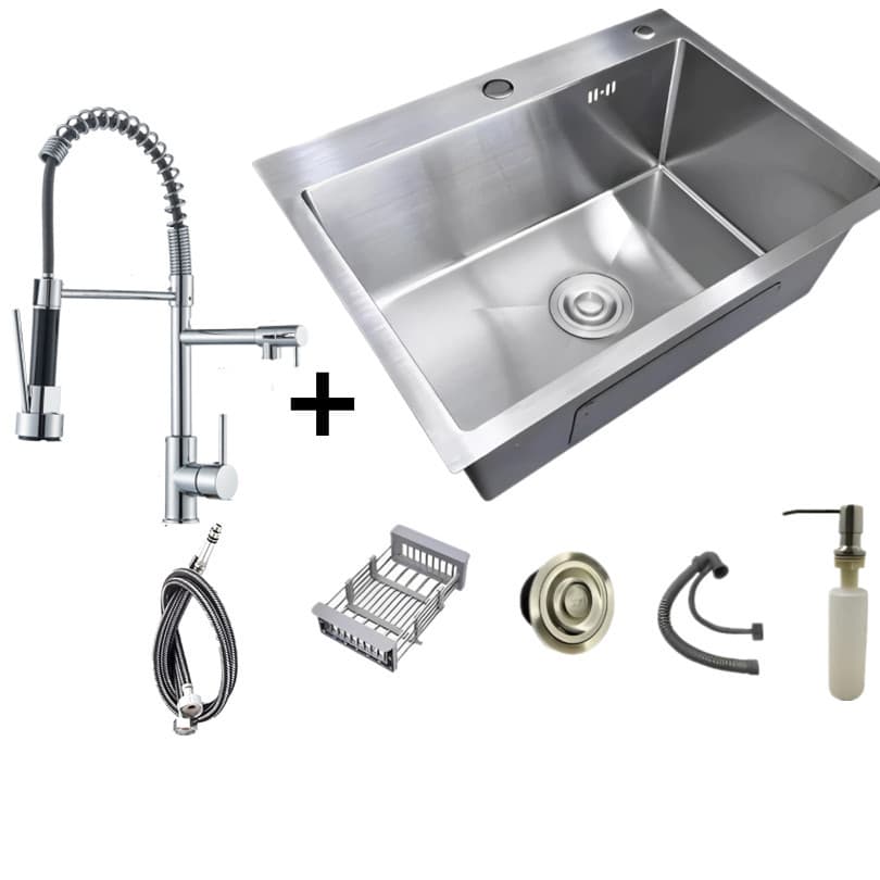 75*45cm / 60x45cm Cuba Pia Inox Prata Quadrada Cozinha Gourmet Pias e Torneiras de Água