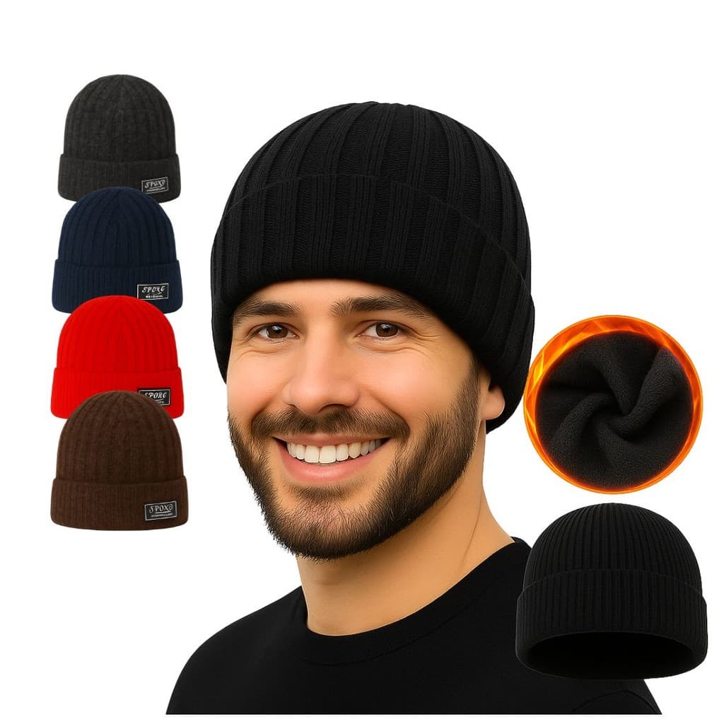 Kit 2 Touca Frio Forrada Lã Quente Masculina Gorro Inverno
